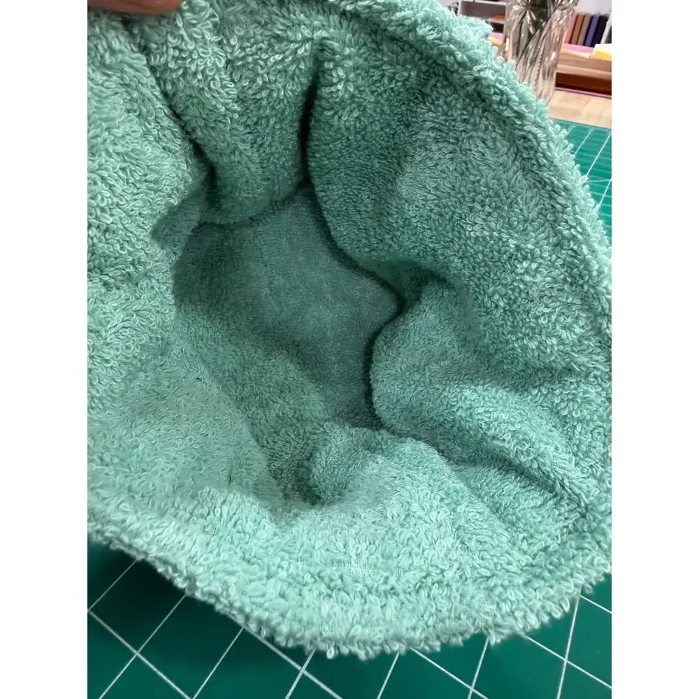 Handmade Donut Vanity Bucket Organizer Terry Lined Quilted 8” Tall Soft Stable